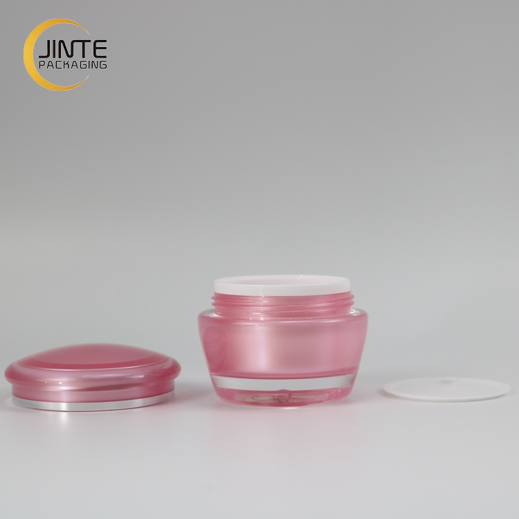 Customized Pink Colored Acrylic Plastic Cosmetic Gel Jar, 30ml Plastic Cream Jar
