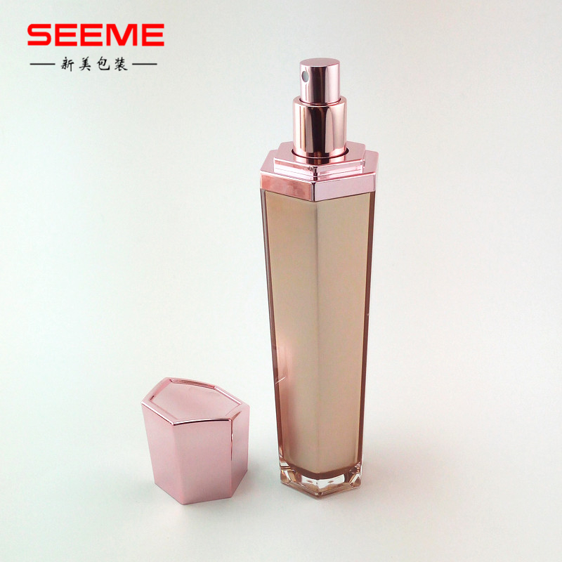 Customized Popular unique style cosmetic acrylic lotion pump bottle
