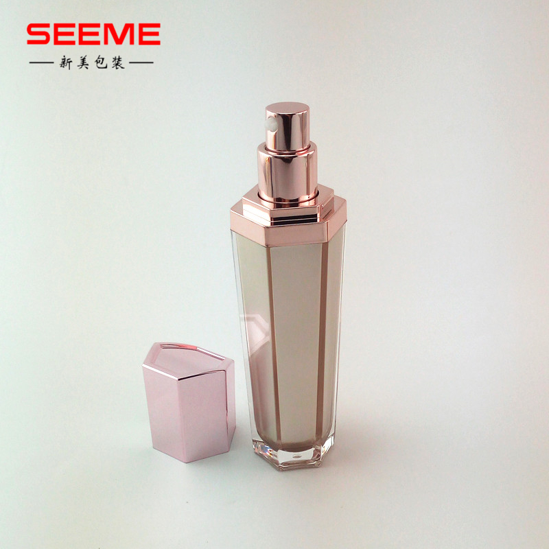 Customized Popular unique style cosmetic acrylic lotion pump bottle