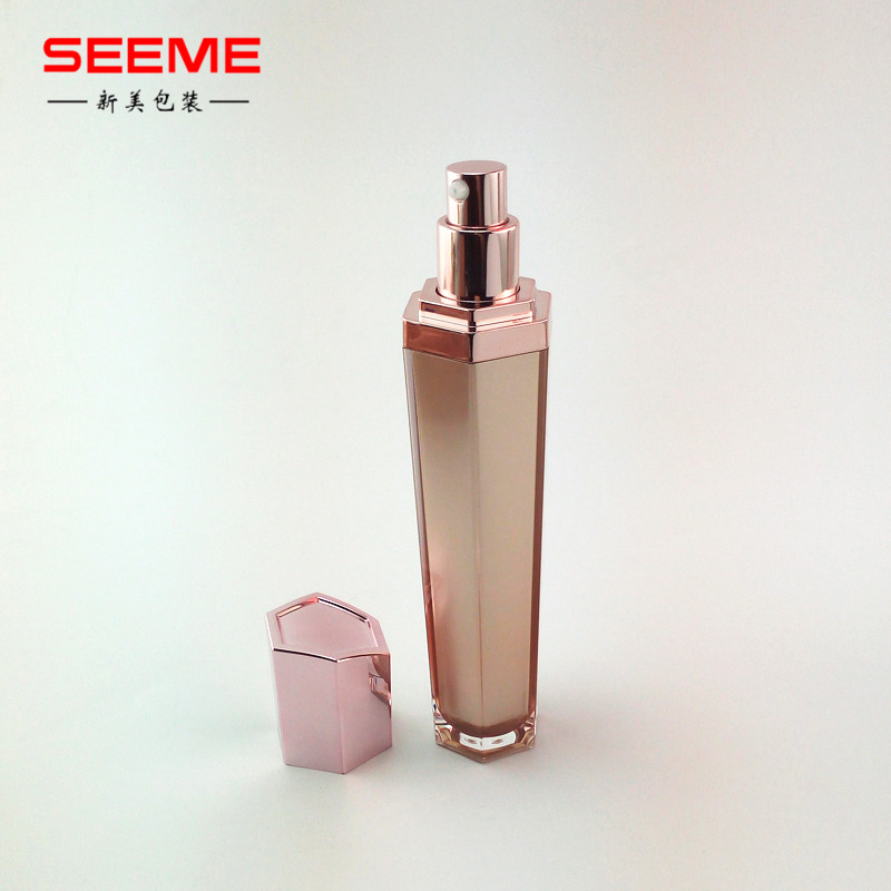 Customized Popular unique style cosmetic acrylic lotion pump bottle