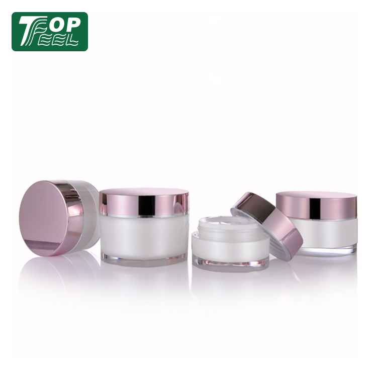 Customized Recycled Empty 15g 30g 50g Luxury Double Wall Acrylic Cosmetic Skin Care Lotion Body Face Eye Cream Jars