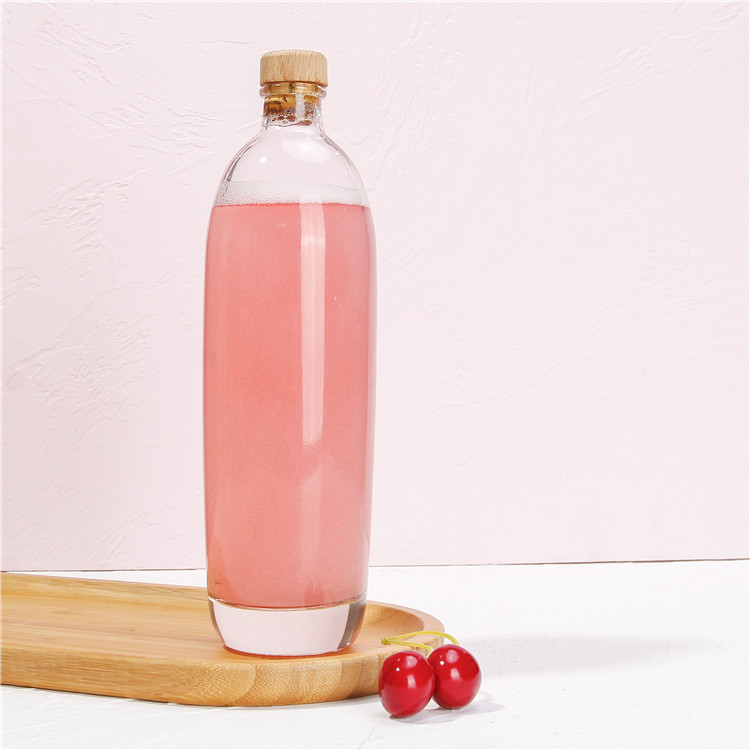 Customized Round Clear Mocktail Container 330ml 500ml Vodka Cocktail Glass Bottles With Cork