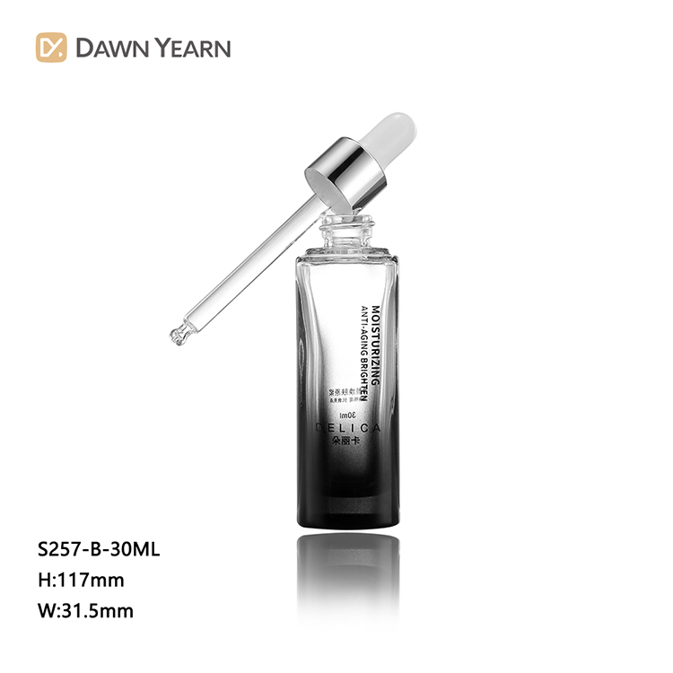 Customized Screen Printing luxury cosmetic serum face oil dropper bottle rectangular
