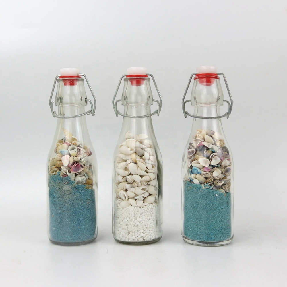 Customized Small Clear Handcrafted Decorative Sand Shells Cork Lid Glass Message in a Bottle Gift