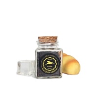 Customized Square Clear Tea Glass Jar Bottle Food Storage Packaging With Wooden Plug Lid