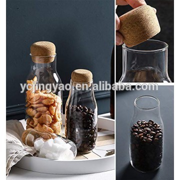 Customized Storage Jars Glass Bottles with Wooden Lid, Kitchen Organizer Bottle for Fruit Nuts Beans Glass Storage Jar Container