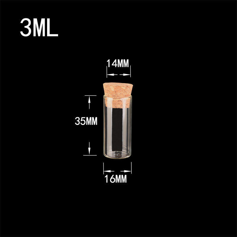 Customized Wholesale Clear Cylinder Borosilicate Glass Sugar Jar with Cork Lids 120ml