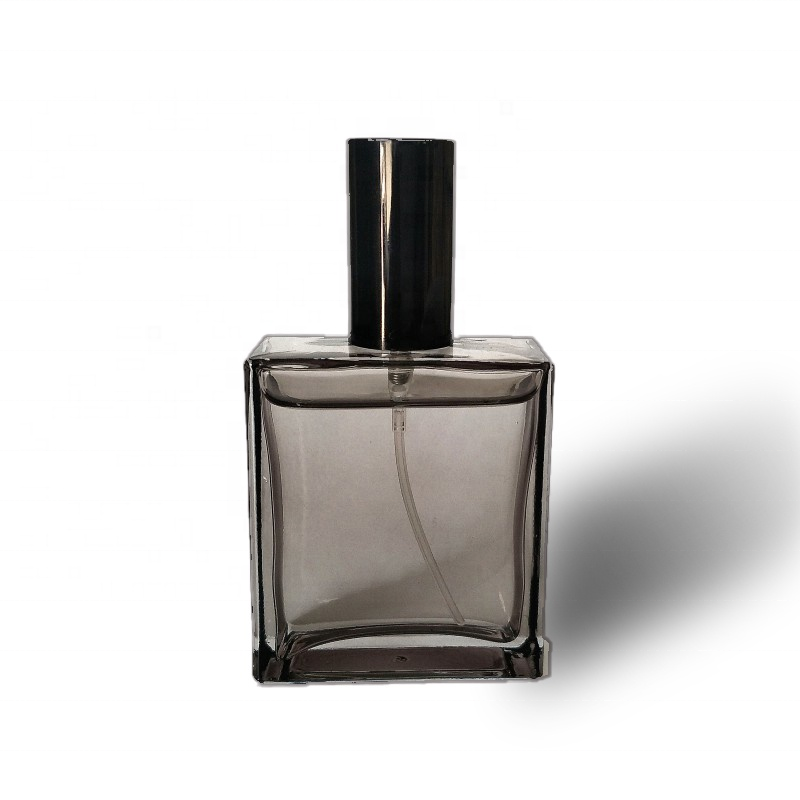 Customized Wholesale Luxury Smoky Gray Men Colognes Empty Perfume Bottles 50ml Glass