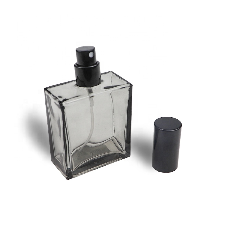 Customized Wholesale Luxury Smoky Gray Men Colognes Empty Perfume Bottles 50ml Glass