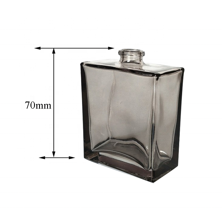 Customized Wholesale Luxury Smoky Gray Men Colognes Empty Perfume Bottles 50ml Glass