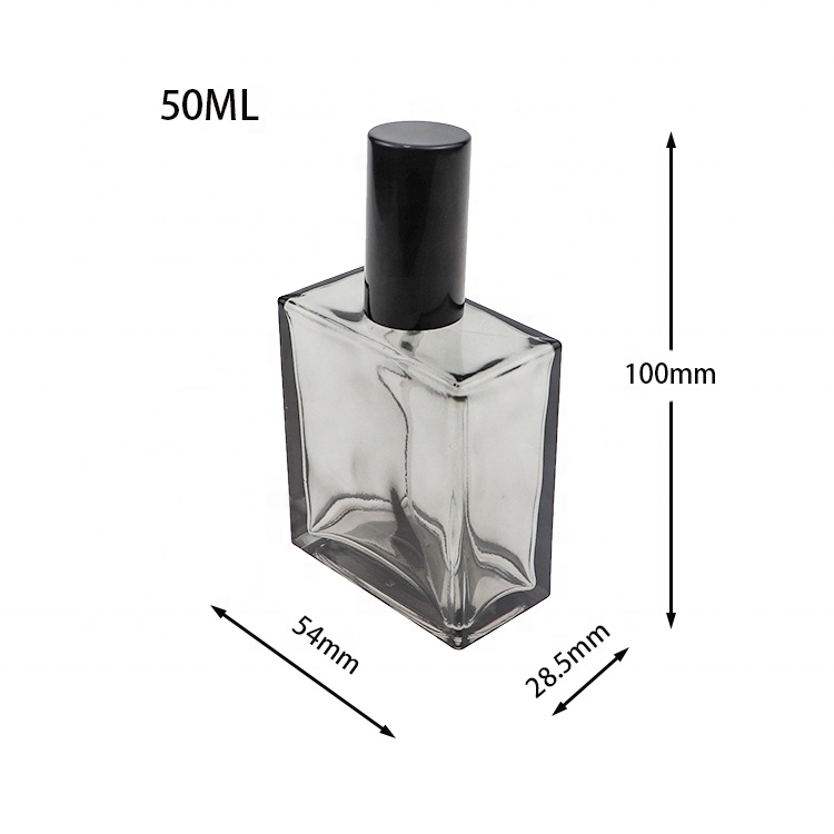 Customized Wholesale Luxury Smoky Gray Men Colognes Empty Perfume Bottles 50ml Glass