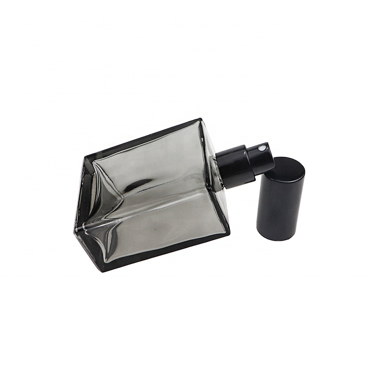 Customized Wholesale Luxury Smoky Gray Men Colognes Empty Perfume Bottles 50ml Glass