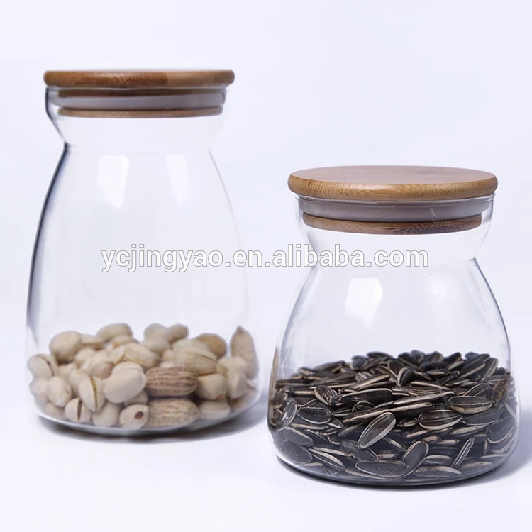 Customized Wholesale Sealed Glass Storage Jar with Bamboo / Cork lid