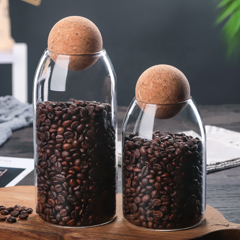 Customized a variety of specifications Bulk storage glass jar with bamboo lid for foods