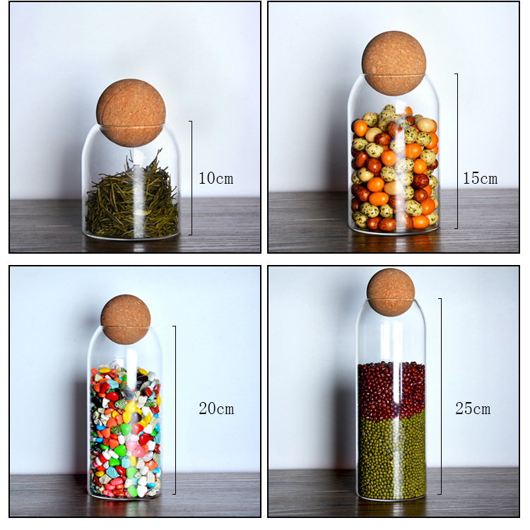 Customized a variety of specifications Bulk storage glass jar with bamboo lid for foods