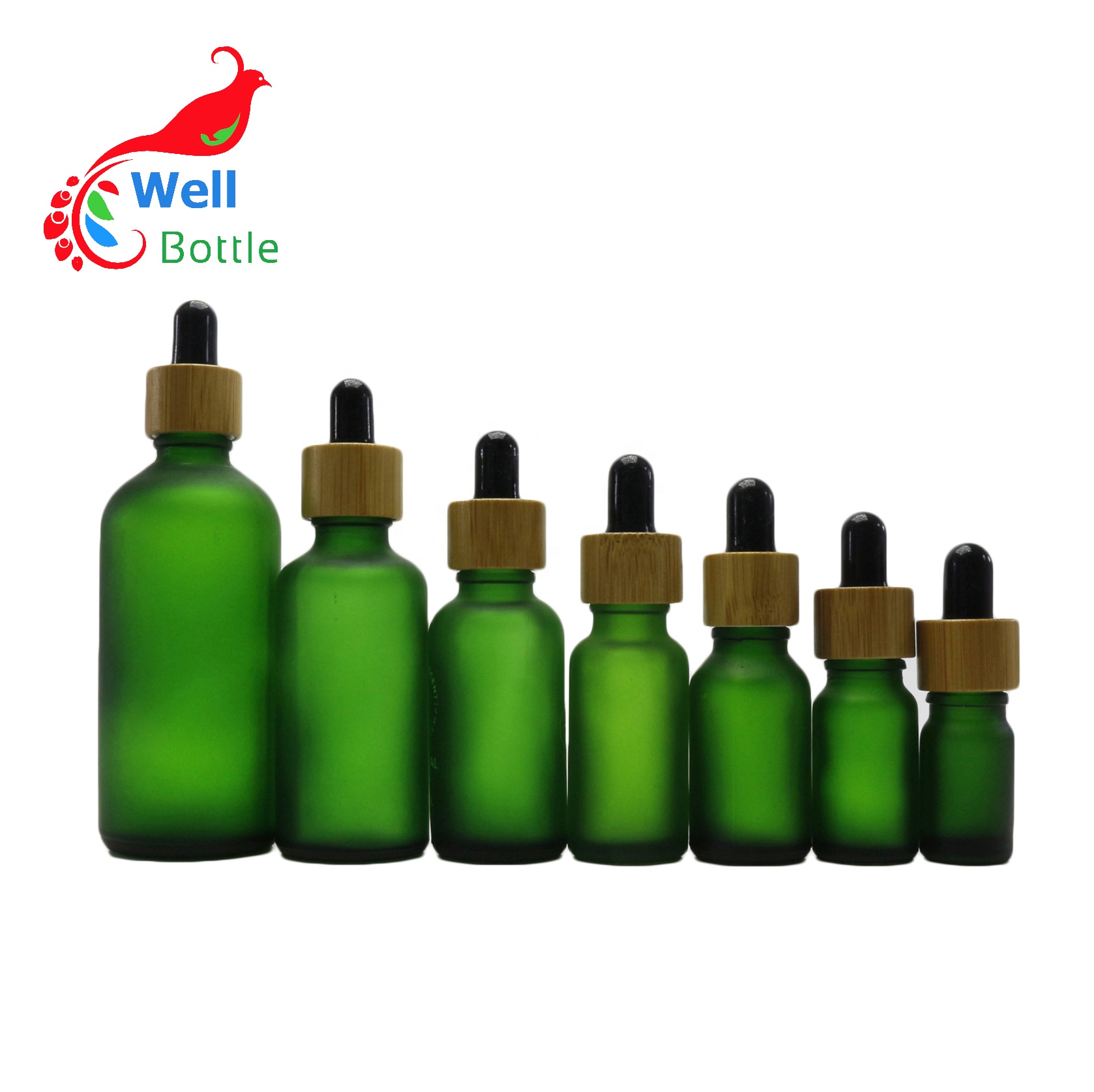Customized artwork shiny lotion 50ml glass spray bottle with bamboo mist cap GB315E