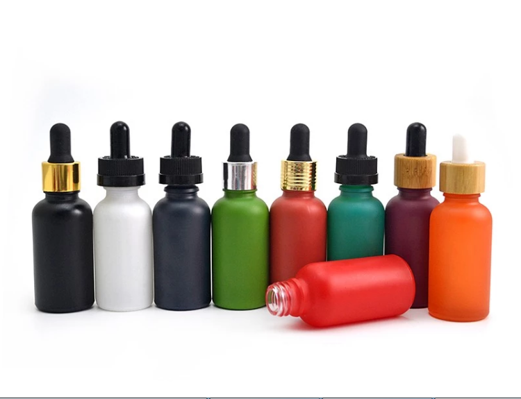 Customized bamboo coated glass dropper bottle for CBD oil child resistant dropper bottle 30ml