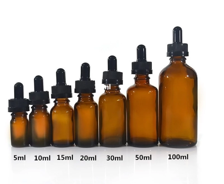 Customized bamboo coated glass dropper bottle for CBD oil child resistant dropper bottle 30ml