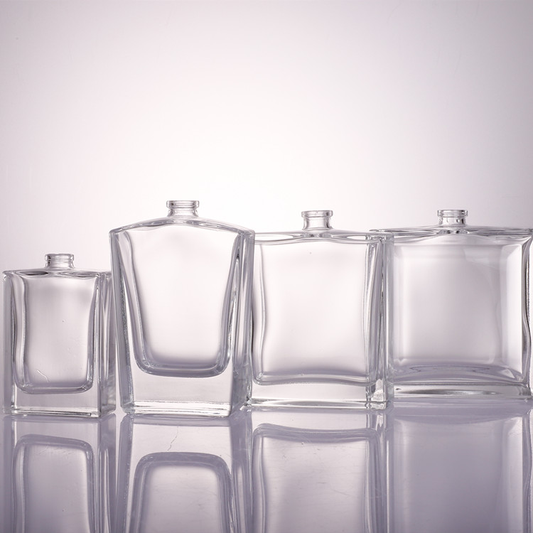 Customized clear glass household aromatics square decorative perfume bottle