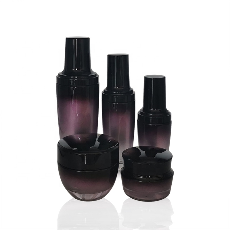 Customized color 20g 30g 50g cone gradient glass skin care cream jar with black cap