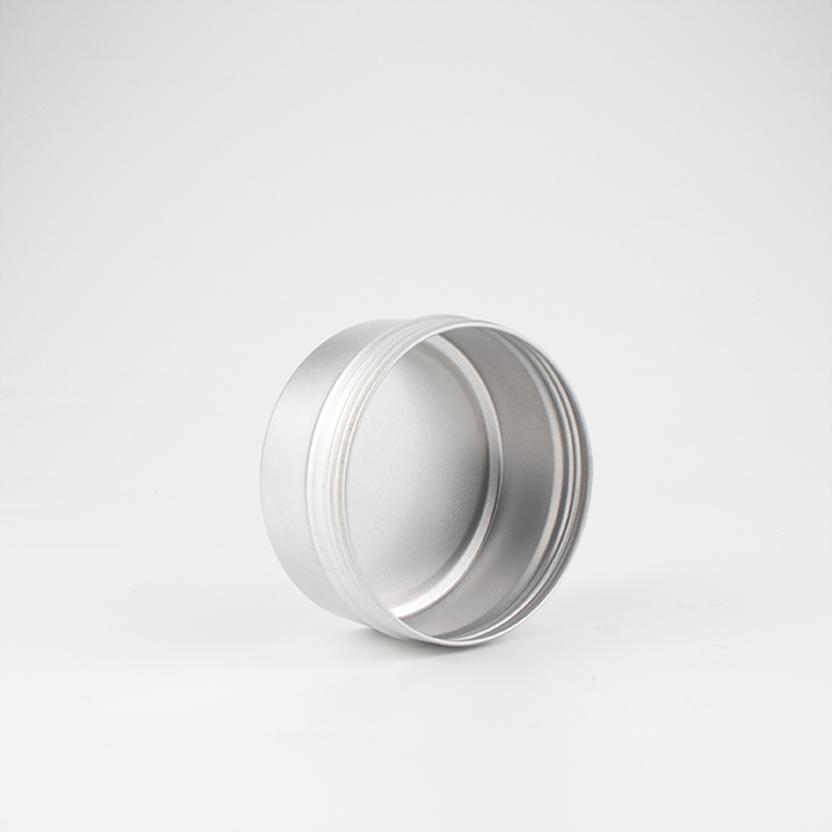 Customized color 30ml 50ml 100ml small round black silver purple cosmetic tin aluminum cosmetic tin jar with aluminum screw lid