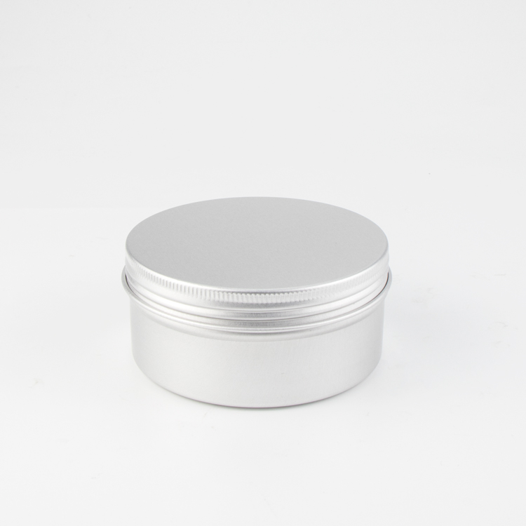 Customized color 30ml 50ml 100ml small round black silver purple cosmetic tin aluminum cosmetic tin jar with aluminum screw lid