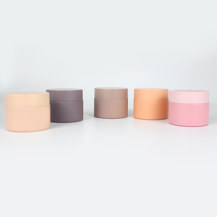 Customized color 50ml empty frosted ceramic cosmetic cream jar