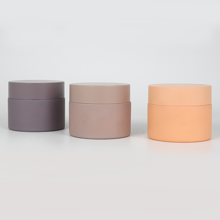 Customized color 50ml empty frosted ceramic cosmetic cream jar