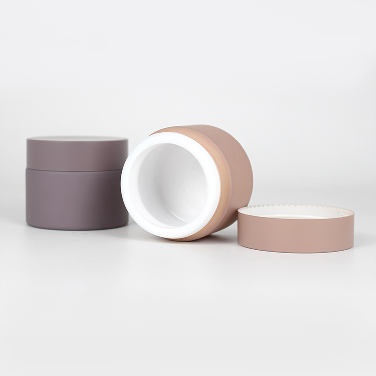 Customized color 50ml empty frosted ceramic cosmetic cream jar