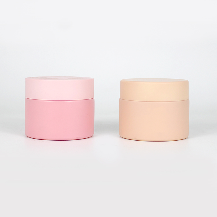 Customized color 50ml empty frosted ceramic cosmetic cream jar
