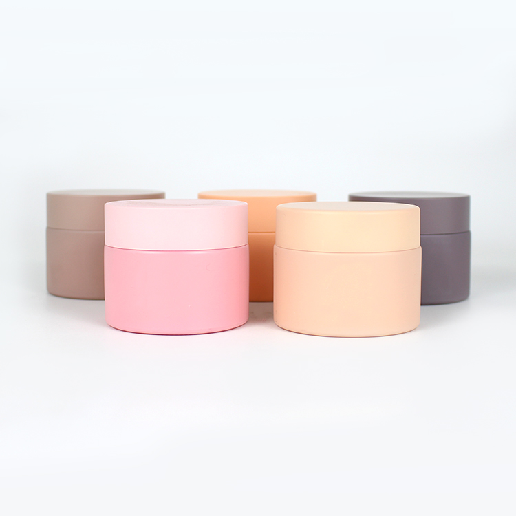 Customized color 50ml empty frosted ceramic cosmetic cream jar