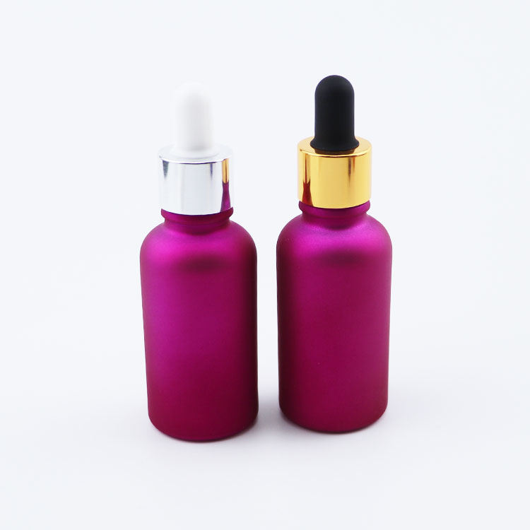 Customized color essential oil glass dropper bottle serum 1oz 2oz 30ml pink Tincture Dropper Bottles
