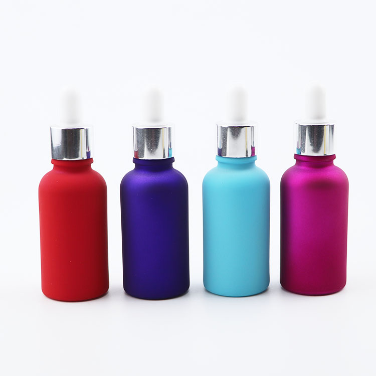 Customized color essential oil glass dropper bottle serum 1oz 2oz 30ml pink Tincture Dropper Bottles