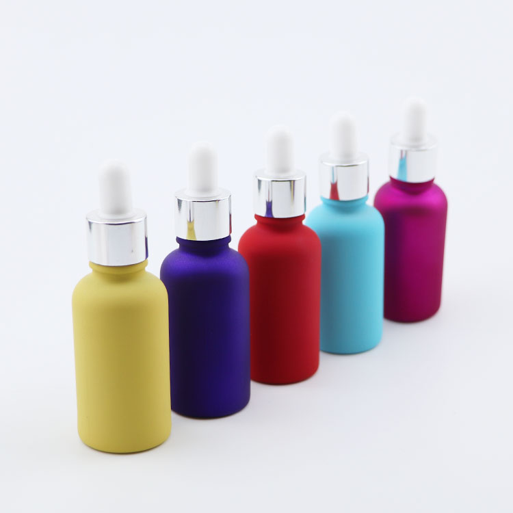 Customized color essential oil glass dropper bottle serum 1oz 2oz 30ml pink Tincture Dropper Bottles