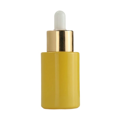 Customized color painting blue green red yellow cosmetic 30ml serum cylinder flat shoulder dropper bottle