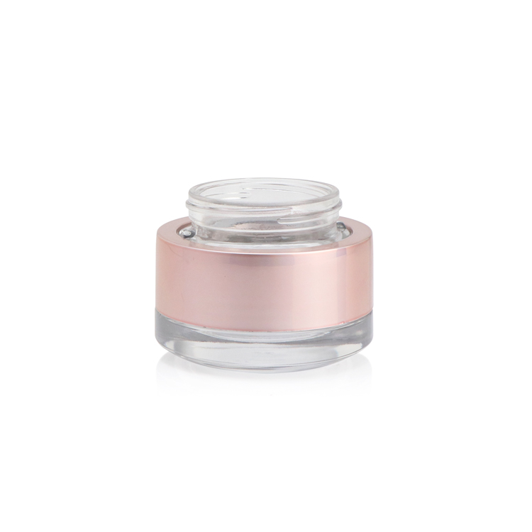 Customized color wholesale 50g 1.7oz glass cream jar empty cosmetic cream container for person skin care