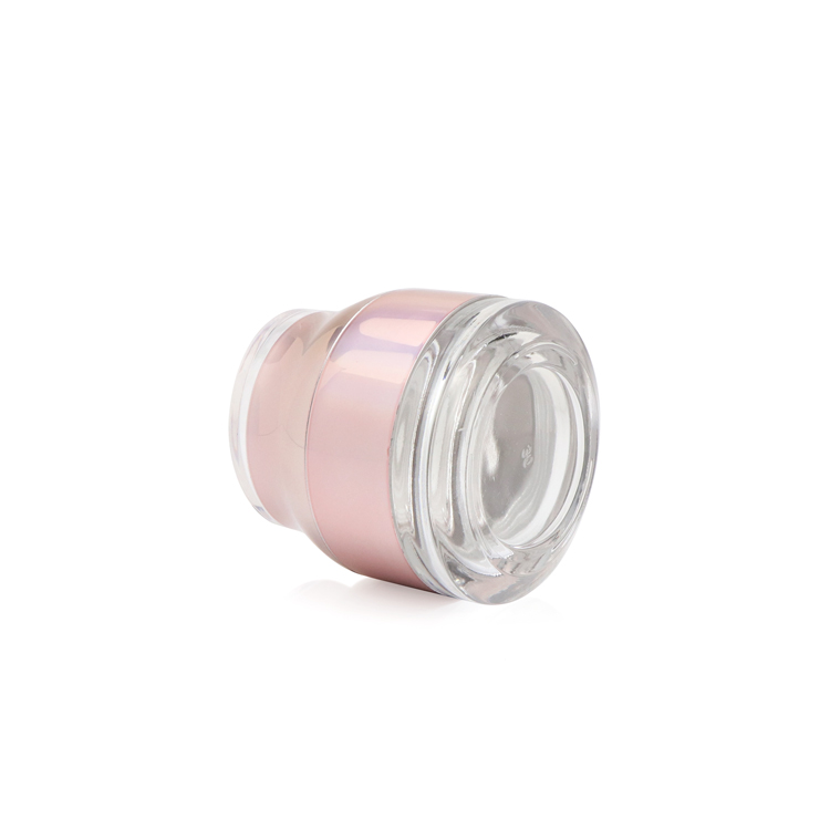 Customized color wholesale 50g 1.7oz glass cream jar empty cosmetic cream container for person skin care