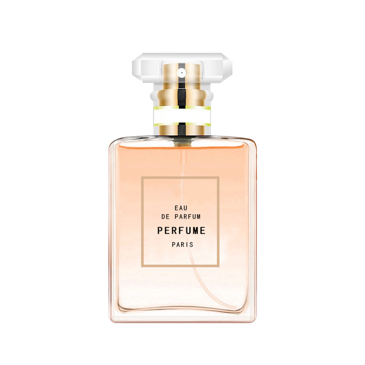 Customized color women luxury perfume glass 50 ml round square shape bottles perfume spray bottle with box packaging