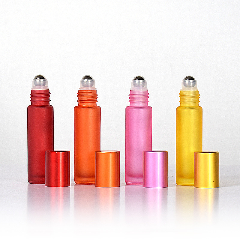 Customized colored glass 10ml essential oil roller bottles