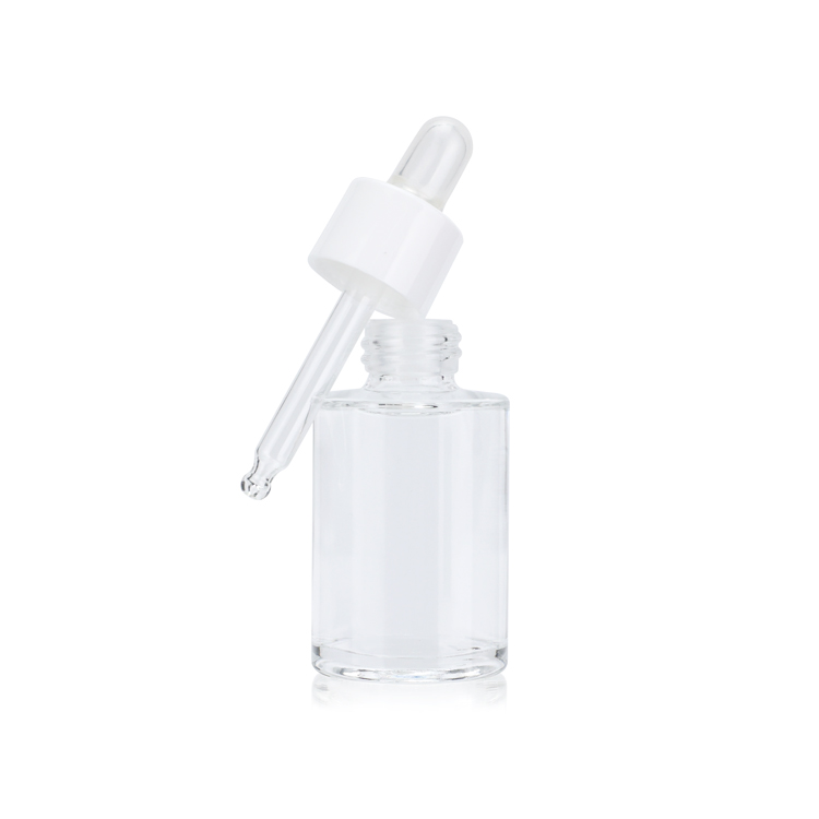 Customized cosmetic 15ml 30ml 50ml 60ml fragrance serum oils cylinder flat shoulder dropper bottles for body oil
