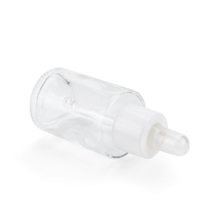 Customized cosmetic 15ml 30ml 50ml 60ml fragrance serum oils cylinder flat shoulder dropper bottles for body oil