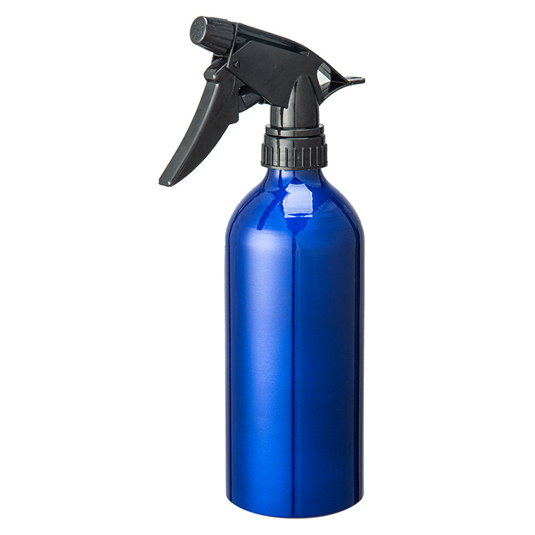 Customized cosmetic empty fine mistluxury trigger 500ml black aluminum spray bottle with trigger spray
