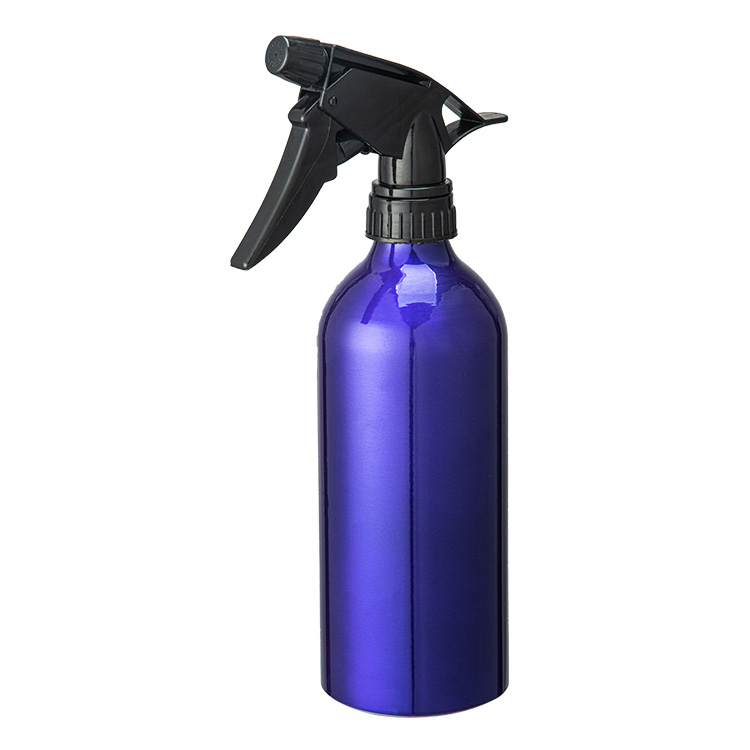 Customized cosmetic empty fine mistluxury trigger 500ml black aluminum spray bottle with trigger spray