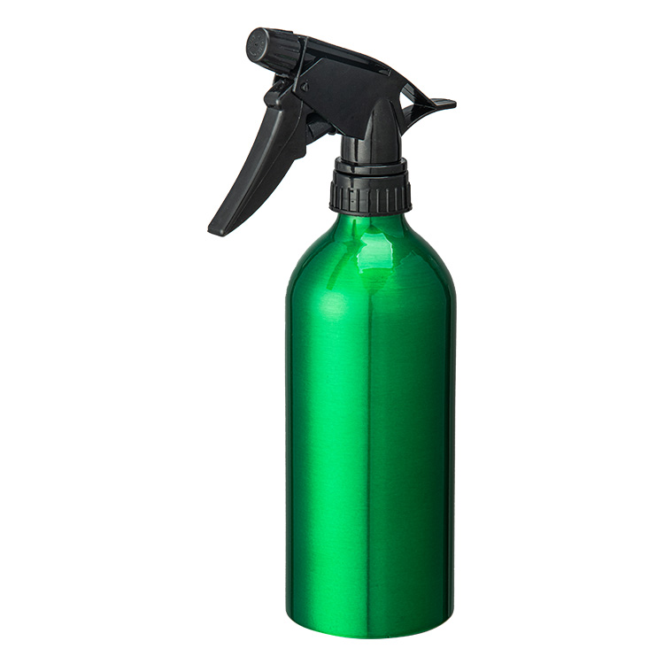 Customized cosmetic empty fine mistluxury trigger 500ml black aluminum spray bottle with trigger spray