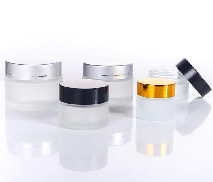 Customized cosmetic glass cream jar 5g 10g 15g 20g 30g 50g 100g glass clear frosted jar for cream