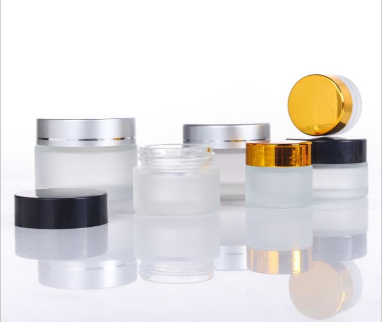 Customized cosmetic glass cream jar 5g 10g 15g 20g 30g 50g 100g glass clear frosted jar for cream