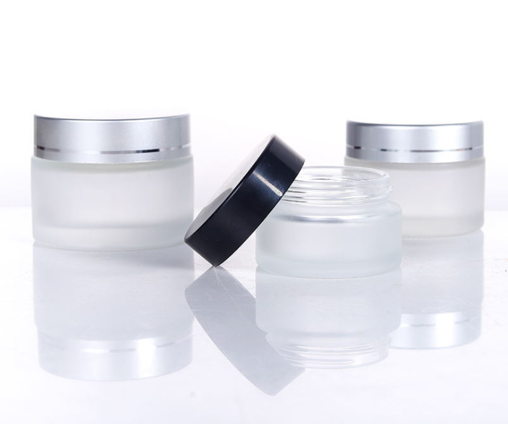 Customized cosmetic glass cream jar 5g 10g 15g 20g 30g 50g 100g glass clear frosted jar for cream