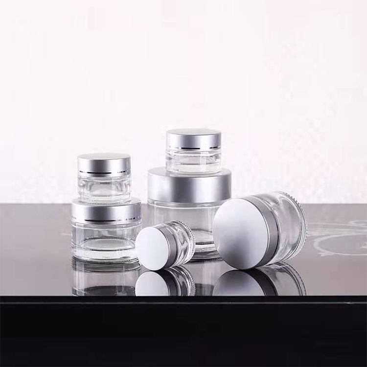 Customized cosmetic glass cream jar 5m 10ml 20ml 30ml 50ml  100ml glass clear frosted jar for cream