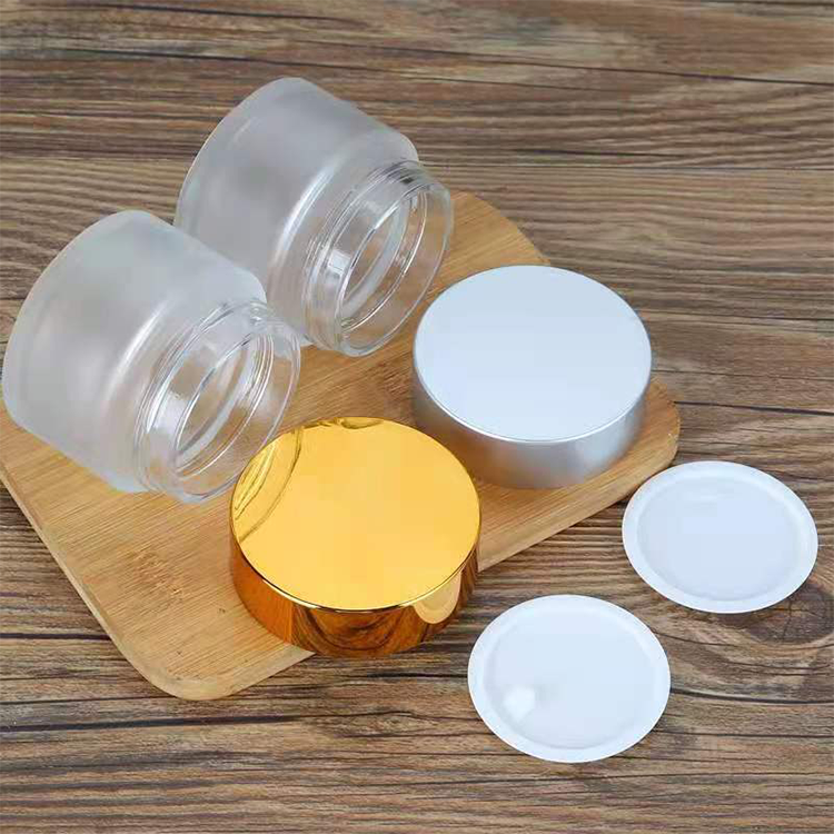 Customized cosmetic glass cream jar 5m 10ml 20ml 30ml 50ml 100ml glass clear frosted jar for cream