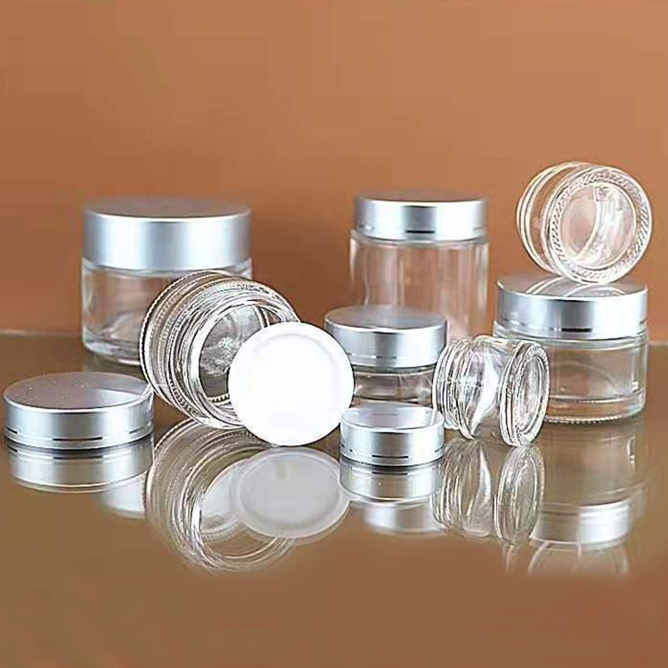 Customized cosmetic glass cream jar 5m 10ml 20ml 30ml 50ml 100ml glass clear frosted jar for cream